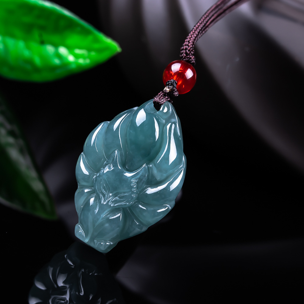 Jewelry & Watches Vitopoulos - Natural Burmese Jadeite Fox Pendant Necklace