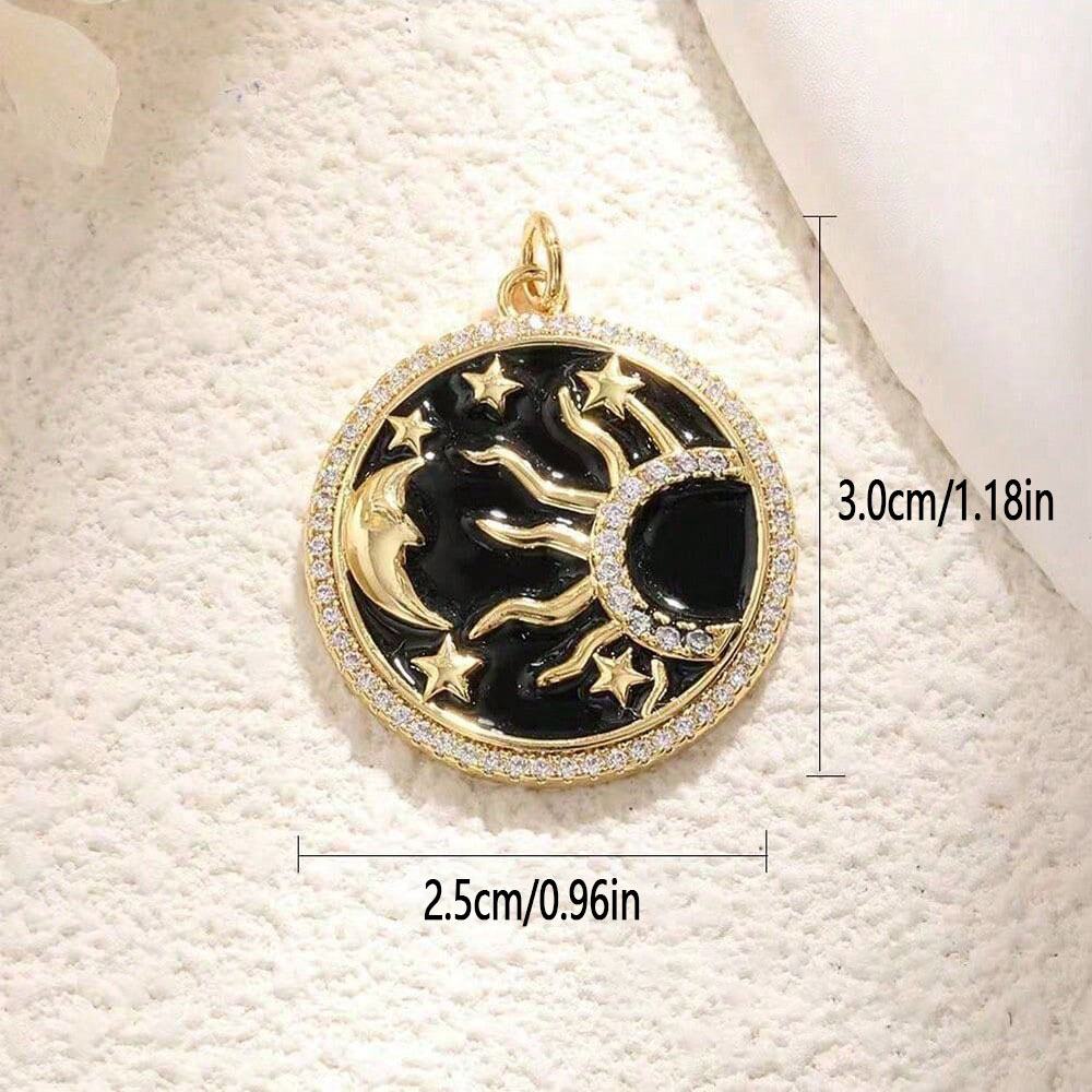 1PC Copper Zircon Plated heart - đánh giá và giá Moon Star Earrings