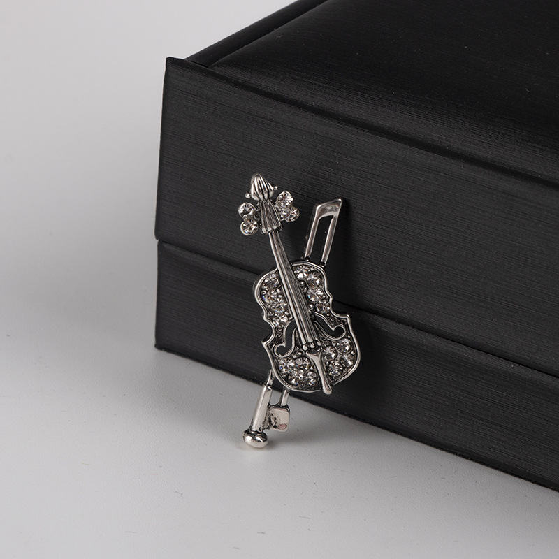 Crystal Violin Brooch Jewelry  - đánh giá và giá Vintage Brooch Pin