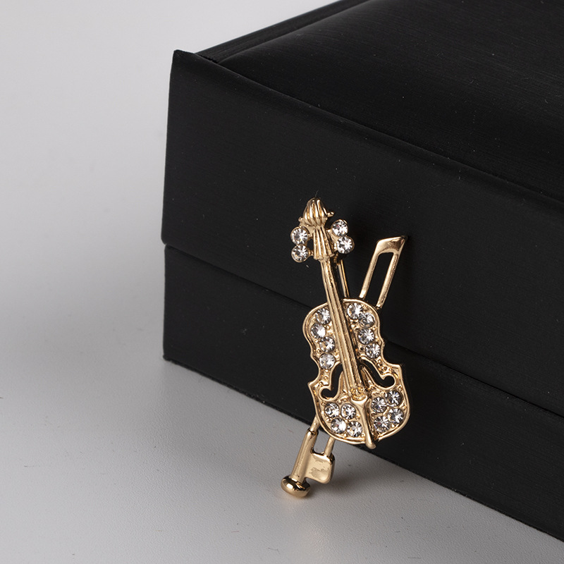 Crystal Violin Brooch Jewelry  - đánh giá và giá Vintage Brooch Pin
