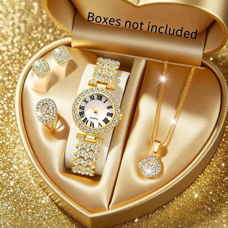5PCS Luxury Rhinestone Women's - đánh giá và giá Jewelry Box Watches Bracelets