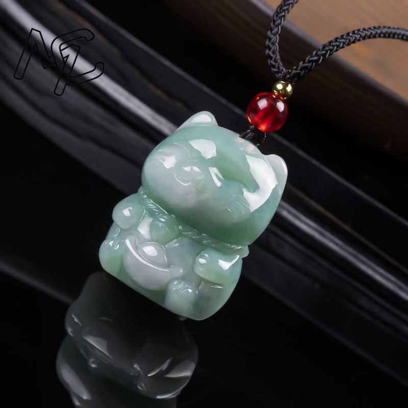 Natural Emerald Jade Lucky Cat - đánh giá và giá Jewelry & Watches Vitopoulos