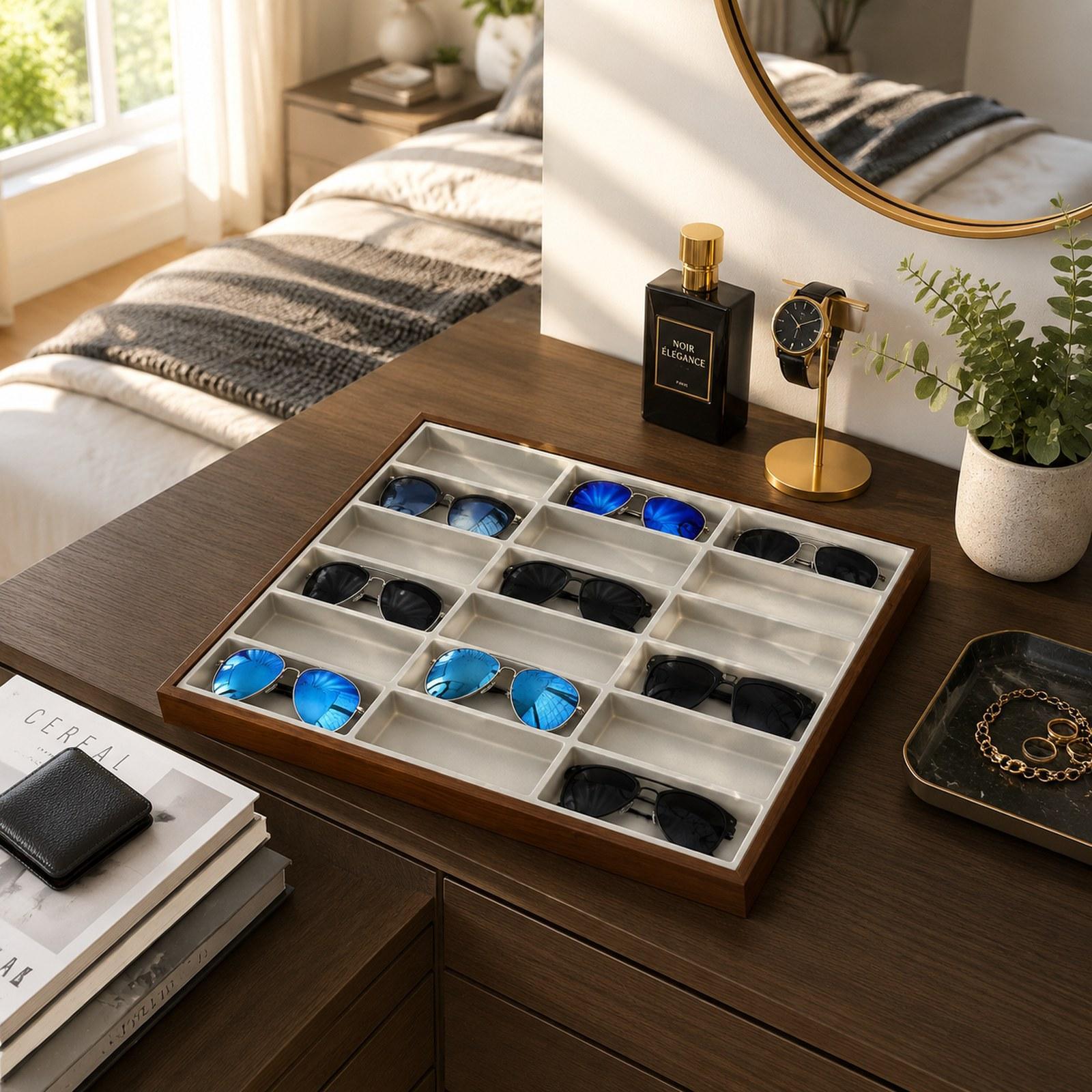 Eyeglass Organizer Box 18 Comp - đánh giá và giá Jewelry Eyewear Watches & Accessories