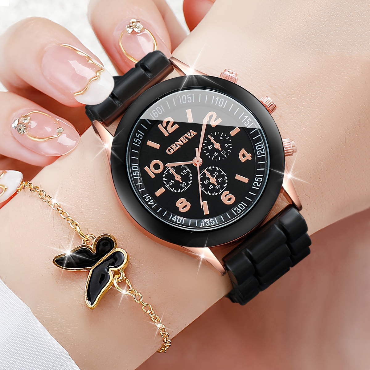 6PCS/Set Women's Watch Casual  - đánh giá và giá Jewelry Box Watches Bracelets