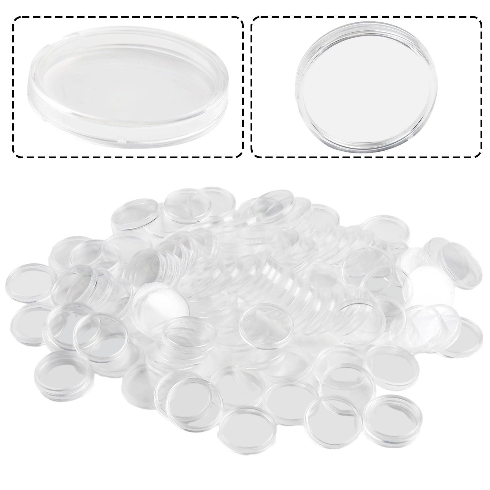 100Pcs Transparent Plastic Rou - đánh giá và giá Collectors Coins Jewelry & Watches Of Smithtown Photos