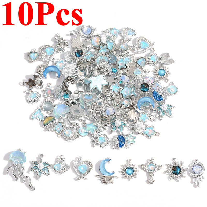 10Pcs Silver-plated Alloy Crys - đánh giá và giá Moon Star Earrings
