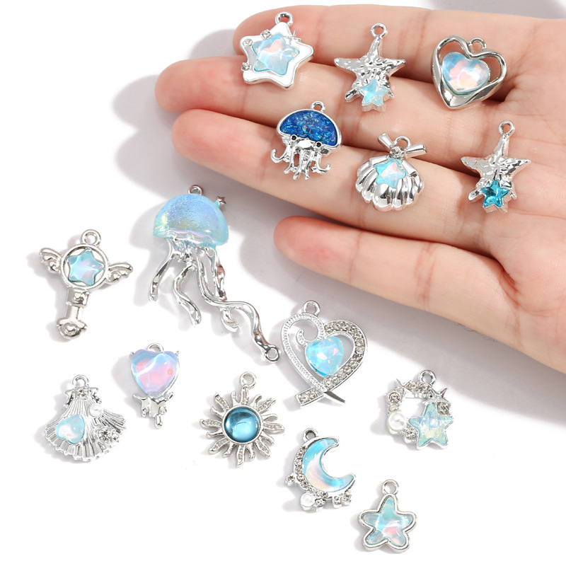 10Pcs Silver-plated Alloy Crys - đánh giá và giá Moon Star Earrings