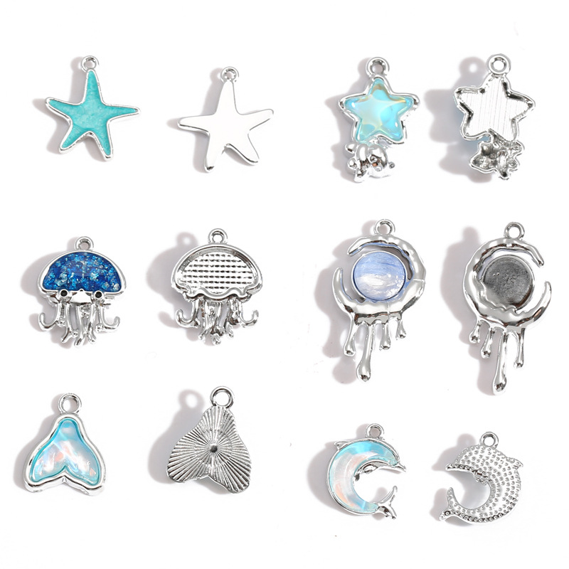 10Pcs Silver-plated Alloy Crys - đánh giá và giá Moon Star Earrings