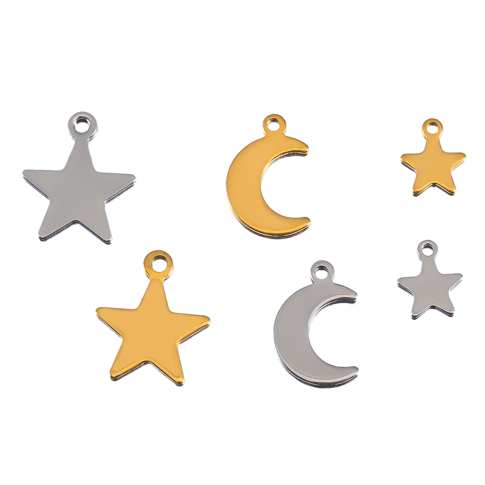 20pcs Stainless Steel Flat Sta - đánh giá và giá Moon Star Earrings
