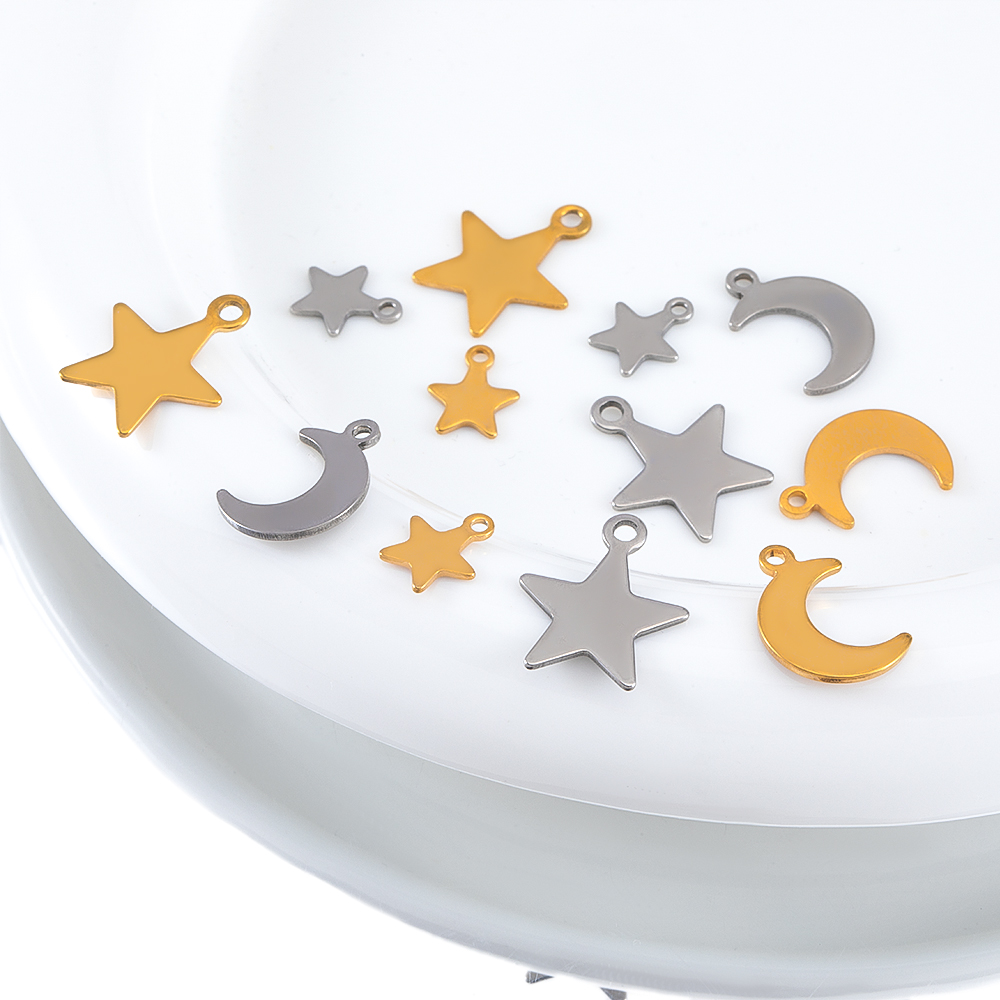 20pcs Stainless Steel Flat Sta - đánh giá và giá Moon Star Earrings